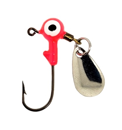 1/16 oz. Horse Head Hot Pink Jig Head with Spinner - 10 Pack